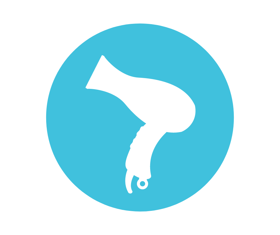 bath and tidy hairdryer icon